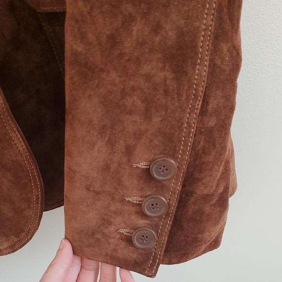 Danier Vintage Chestnut Brown Suede Blazer Country Feminine Jacket Sz 2XL - Picture 5 of 15